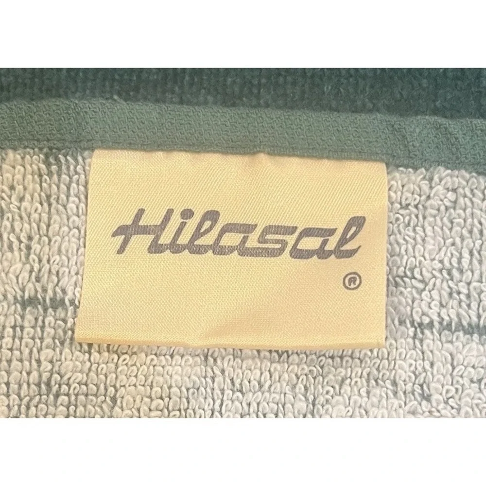 Vintage Hilasal Golf Beach Towel 19th Hole Clubs Flag Ball 100% Cotton Green